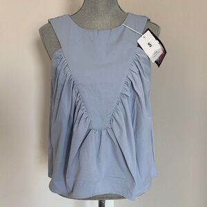 NWT Women's Blue Sleeveless rouched tankTop